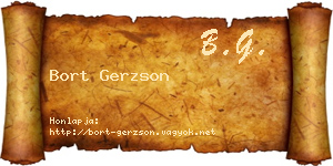 Bort Gerzson névjegykártya